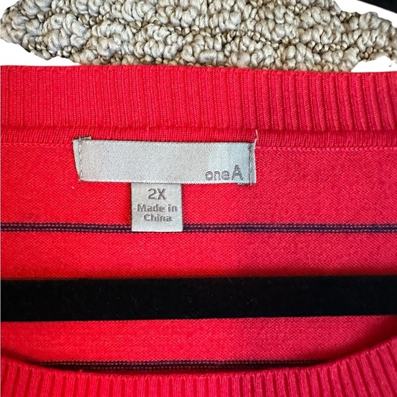 One A Red Striped Sweater Size 2X Preppy Minimalist Oversized Fall
A179 - Picture 4 of 5